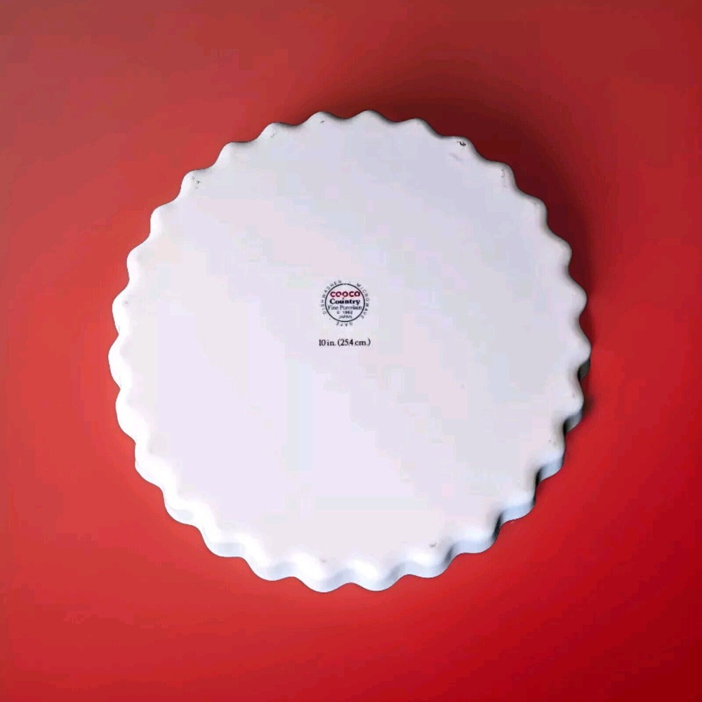 Vintage Copco Quiche Pie Dish Fluted, Country Fine Porcelain 1982 10" Pan Japan - Picture 3 of 3